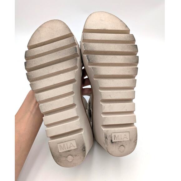 MIA Ciji Wedge Platform Slingback Sandal Open Toe Women's Ivory Size US9.5M EU40 - Picture 7 of 12